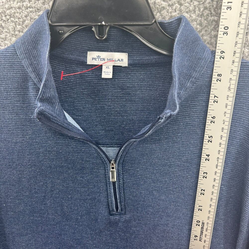 Peter Millar Pullover XL Blue Men's Ottoman Interlock 1/4 Zip Long Sleeve XL - Picture 5 of 12